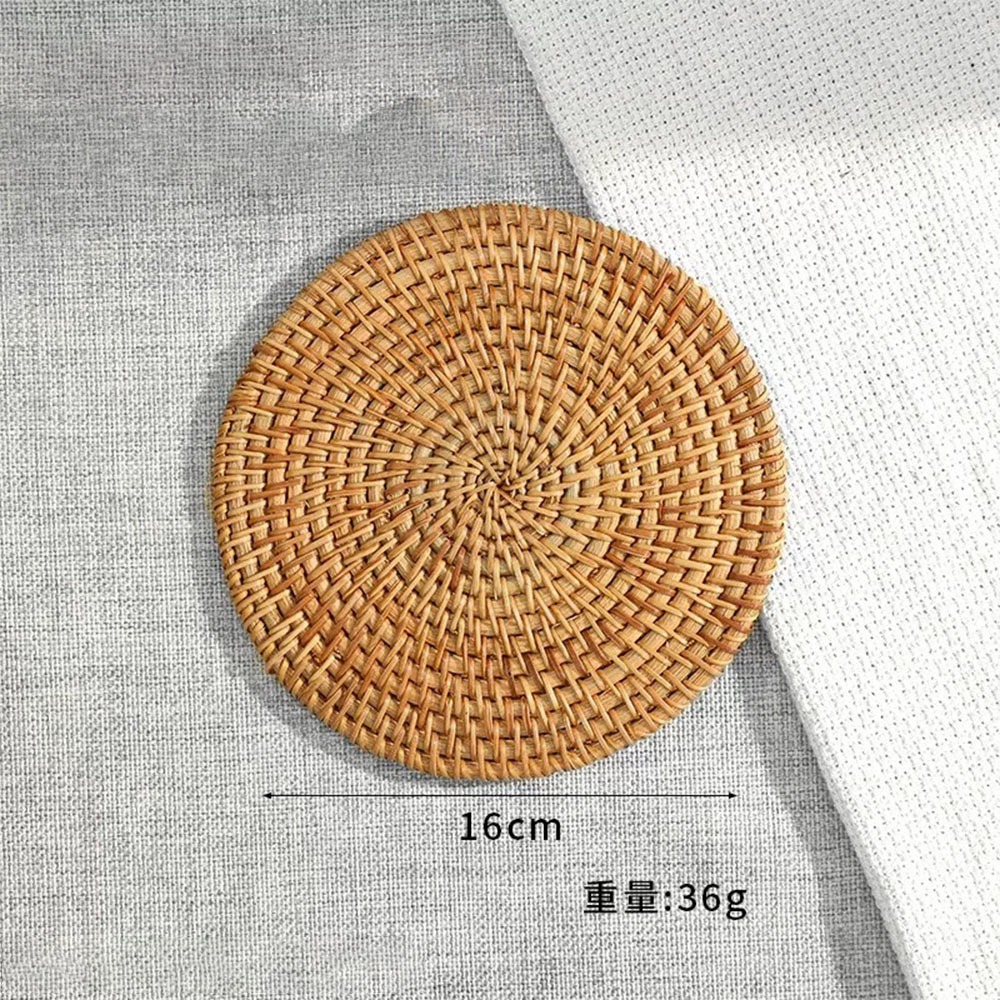 【暖&和家居】台灣現貨 杯墊 藤編隔熱餐墊 編織杯墊 隔熱墊 餐墊 圓形餐墊 鍋墊  復古藤編杯墊 鍋墊 餐墊 廚房杯墊-規格圖11