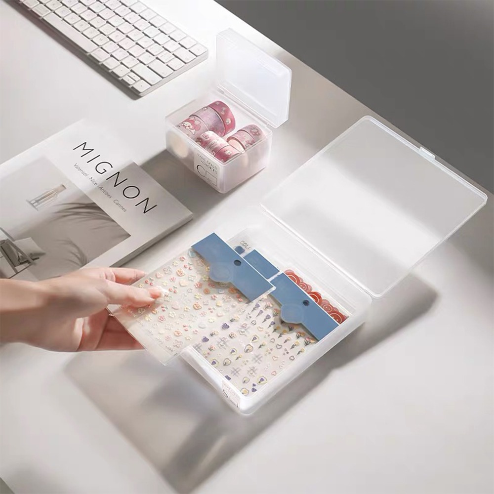 【暖&和家居】台灣現貨 透明收納盒 卡片收納盒 小物收納盒 抽屜收納盒 韓星小卡收納盒 磨砂盒 可疊加收納盒 收納盒-細節圖7