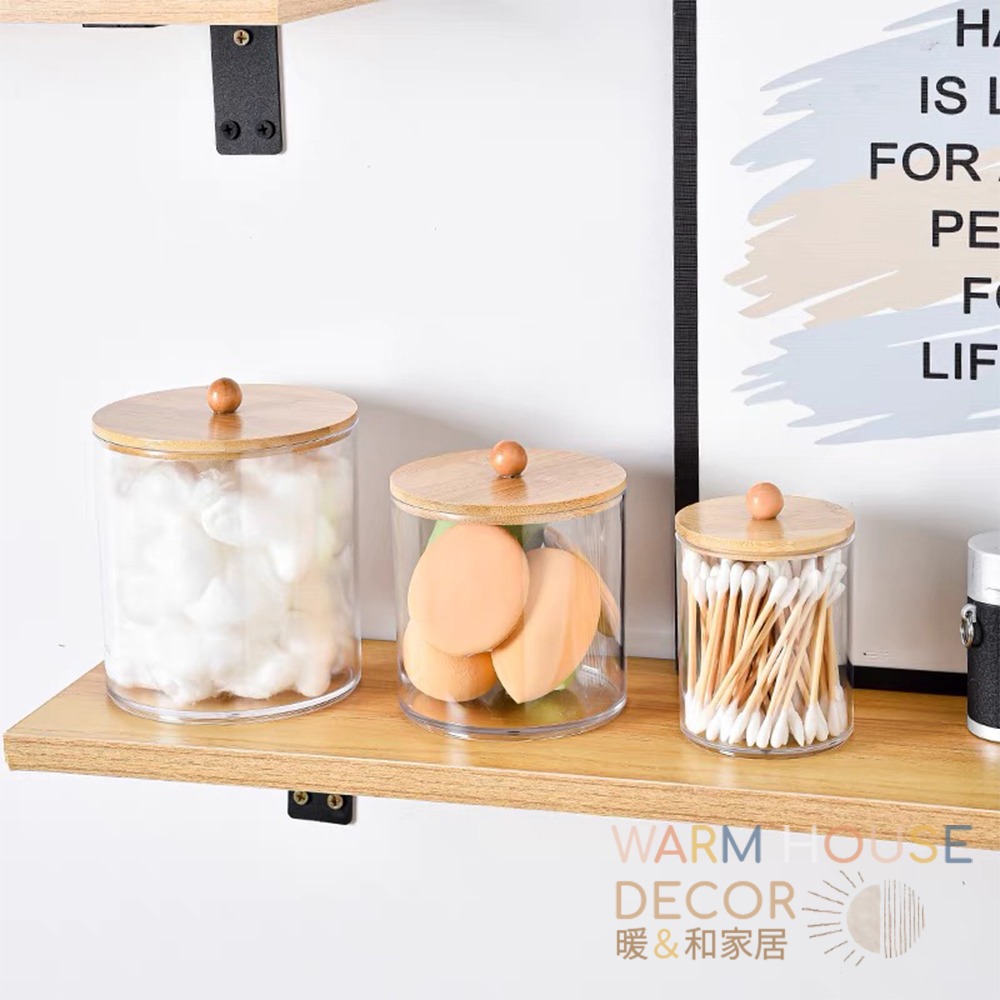 【暖&和家居】台灣現貨 棉花棒壓克力收納盒 化妝品收納盒 小物收納盒 質感圓蓋收納盒 卸妝棉盒 居家收納 桌面收納 抽屜-細節圖5