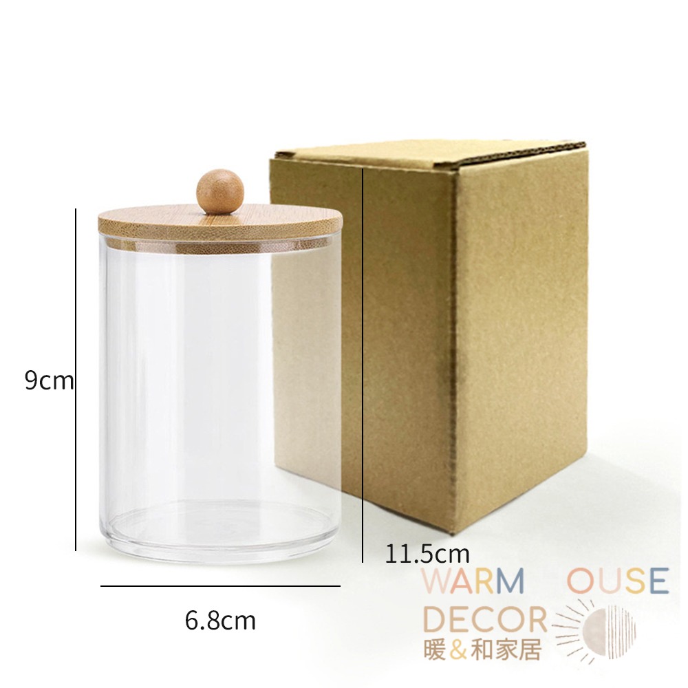 【暖&和家居】台灣現貨 棉花棒壓克力收納盒 化妝品收納盒 小物收納盒 質感圓蓋收納盒 卸妝棉盒 居家收納 桌面收納 抽屜-細節圖10