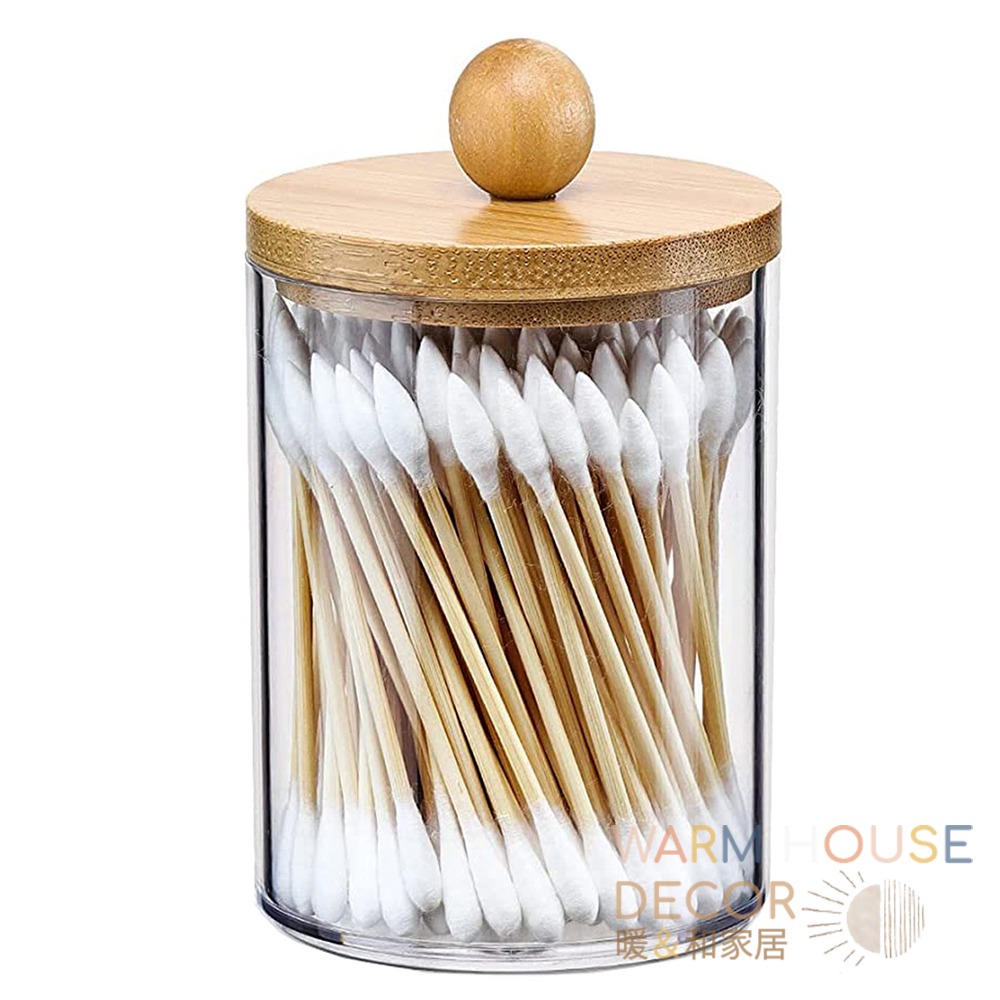 【暖&和家居】台灣現貨 棉花棒壓克力收納盒 化妝品收納盒 小物收納盒 質感圓蓋收納盒 卸妝棉盒 居家收納 桌面收納 抽屜-細節圖11