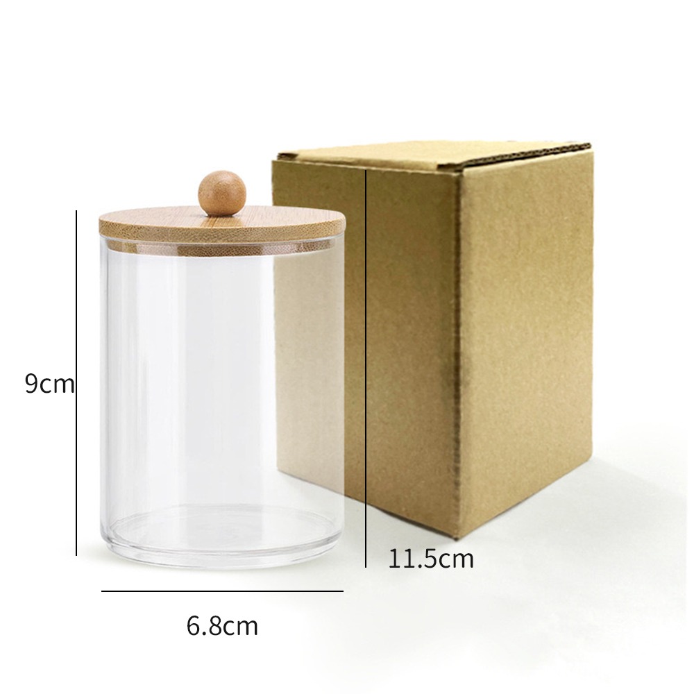 圓筒竹蓋棉花棒收納（W0067）