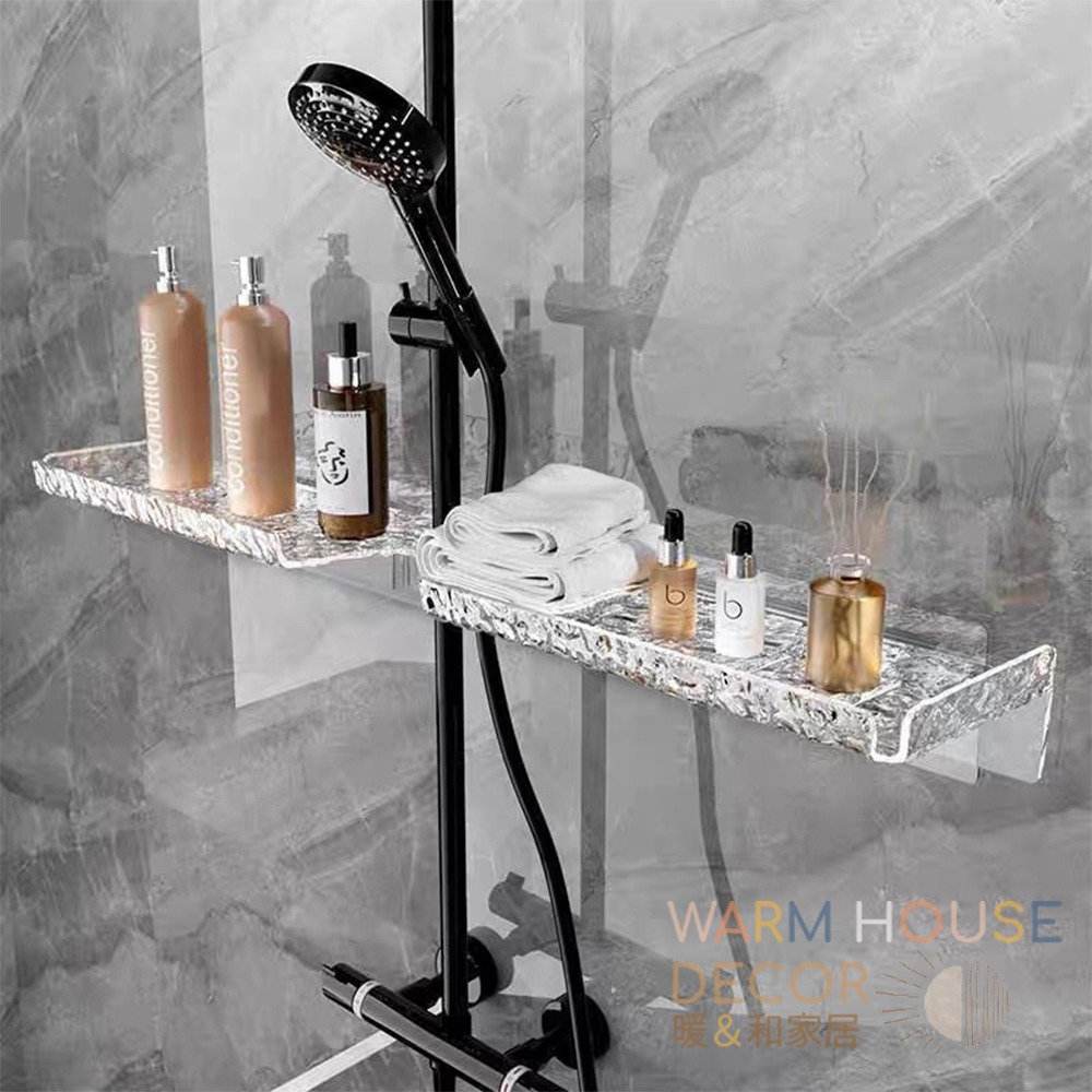 【暖&和家居】台灣現貨 浴室置物架 免打孔收納架 浴室收納架 浴室免釘牆面收納架 洗漱臺收納架 免釘 防水置物架 收納架-細節圖3