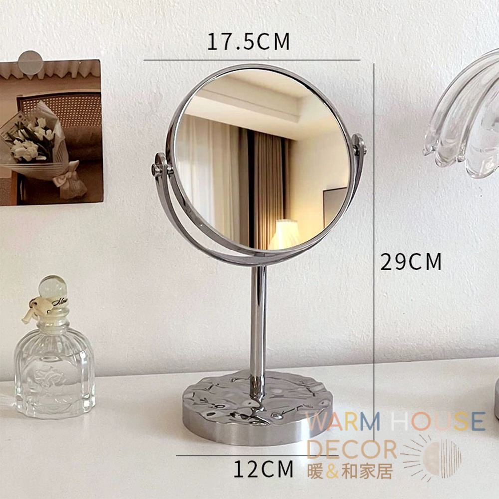 【暖&和家居】台灣現貨 復古雙面桌上鏡 鏡子 化妝鏡 立鏡 桌上鏡子桌鏡 梳妝鏡 化妝鏡 桌面鏡子 翻轉鏡子-規格圖11