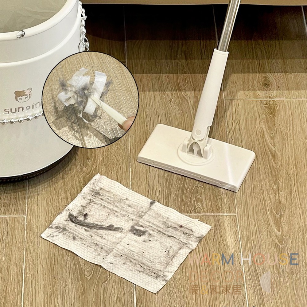 【暖&和家居】台灣現貨 懶人環保拖把 洗臉巾拖把 平板拖把 除塵拖把 懶人拖把  洗臉巾小拖把 拖把夾濕紙巾 拖把 拖把-細節圖8