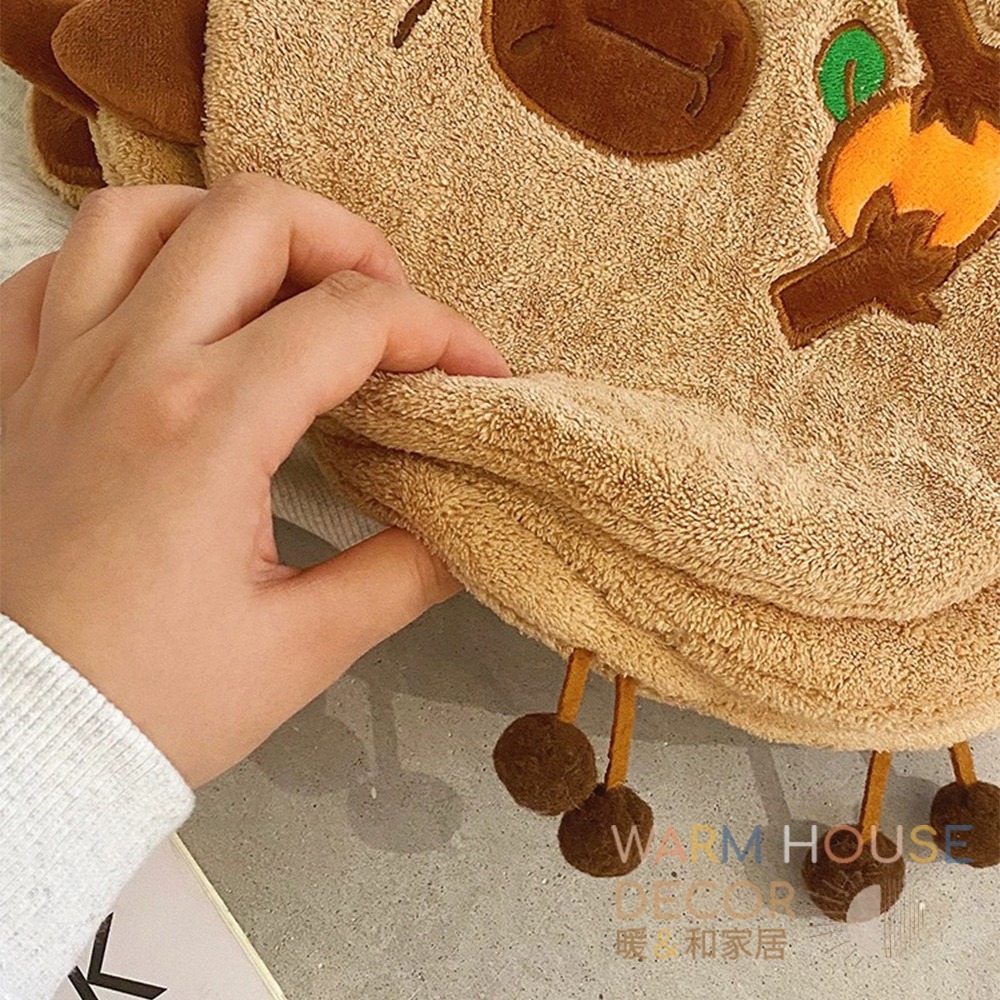 【暖&和家居】台灣現貨 卡皮巴拉擦手巾 水豚擦手巾 可愛吸水擦手巾 珊瑚絨 吸水清潔 浴室擦手巾 廚房擦手巾 吸水 毛巾-細節圖5