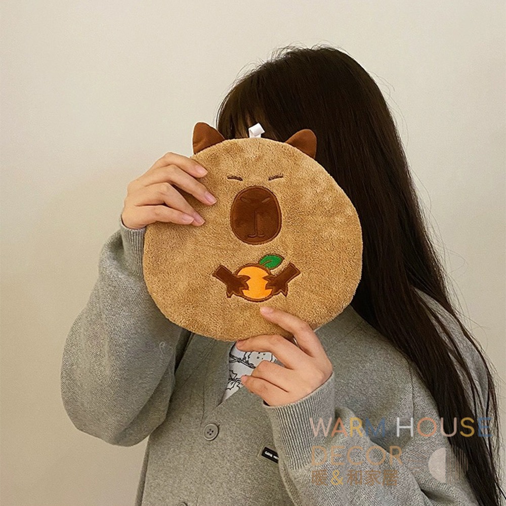 【暖&和家居】台灣現貨 卡皮巴拉擦手巾 水豚擦手巾 可愛吸水擦手巾 珊瑚絨 吸水清潔 浴室擦手巾 廚房擦手巾 吸水 毛巾-細節圖10