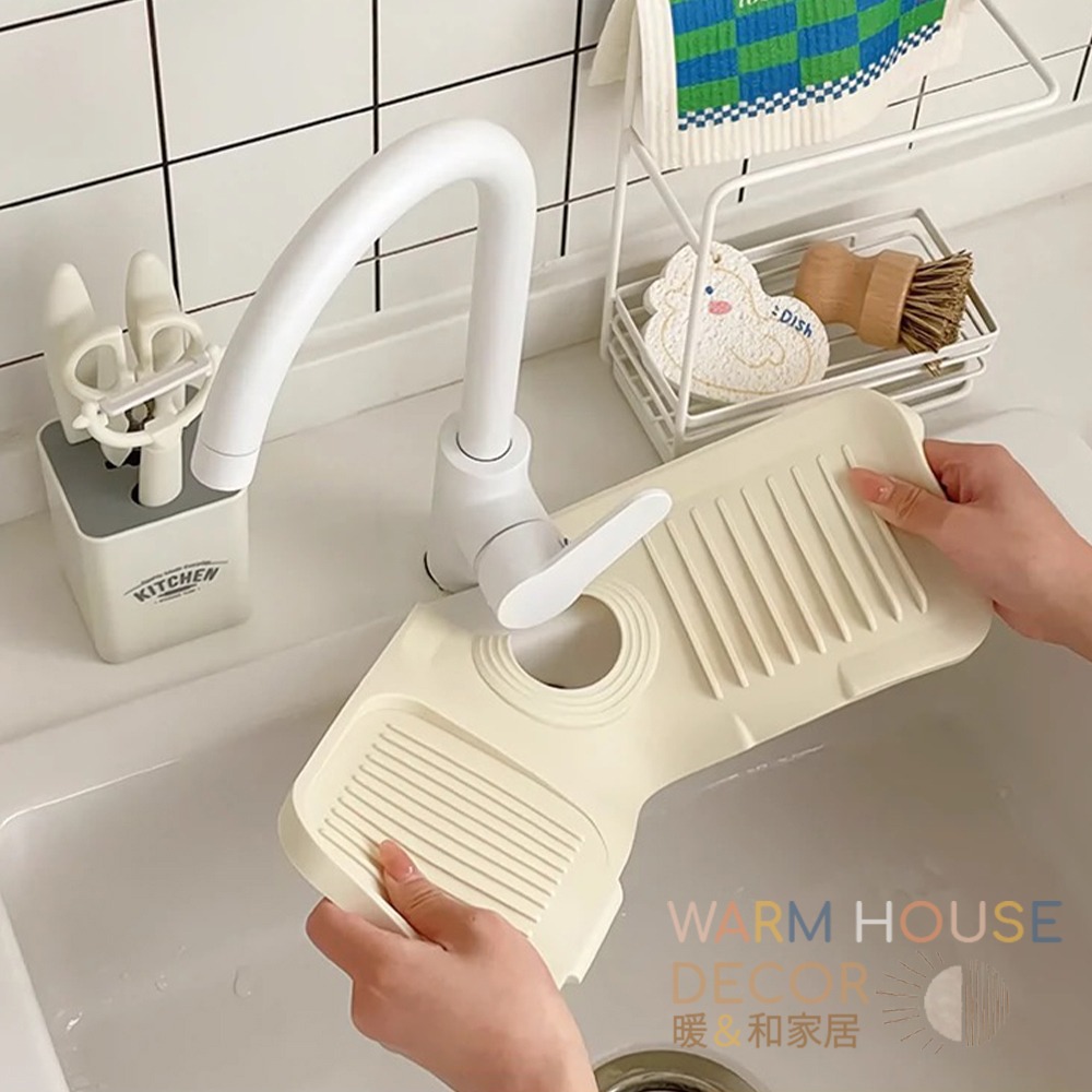 【暖&和家居】台灣現貨 水龍頭矽膠瀝水墊 洗手台防潑水 矽膠瀝水墊 防水墊 水龍頭瀝水墊 水龍頭墊 廚房瀝水墊 瀝水墊-細節圖10