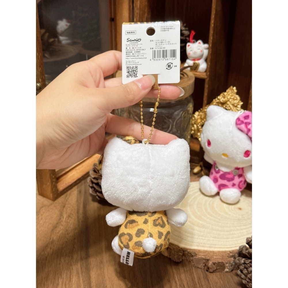 現貨 日本 sanrio 三麗鷗 豹紋 kitty 娃娃吊飾 全黑 灰豹紋 粉豹紋 紫豹紋-細節圖2