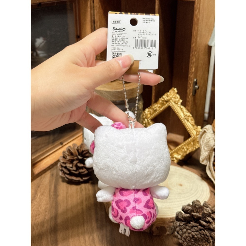 現貨 日本 sanrio 三麗鷗 豹紋 kitty 娃娃吊飾 全黑 灰豹紋 粉豹紋 紫豹紋-細節圖4