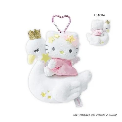 ￼現貨 日本 Sanrio 三麗鷗 FANTASY 獨角獸 kitty 愛心扣環 娃娃吊飾-細節圖2