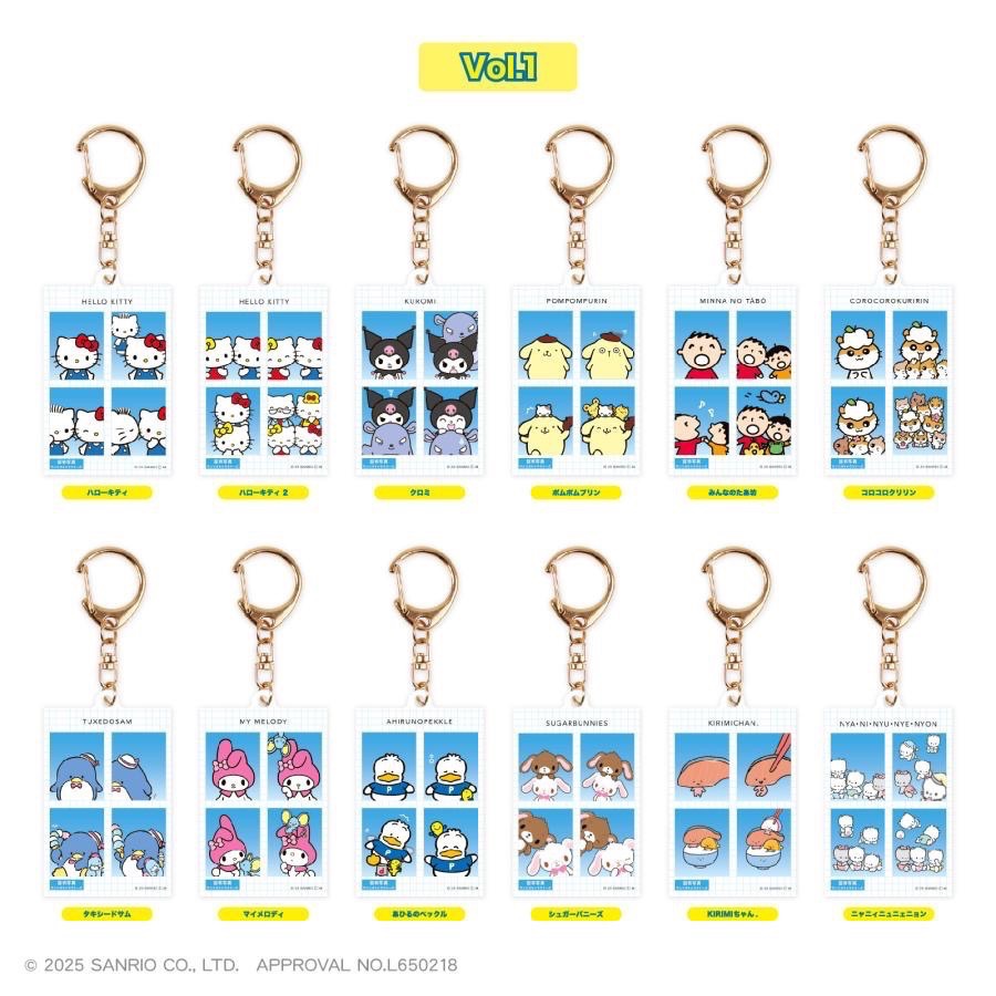 現貨 日本 Sanrio 三麗鷗 抽抽樂 盲包 證件照 四格大頭照 吊飾 確認版 kitty 美樂蒂 布丁狗 山姆 大寶-細節圖5