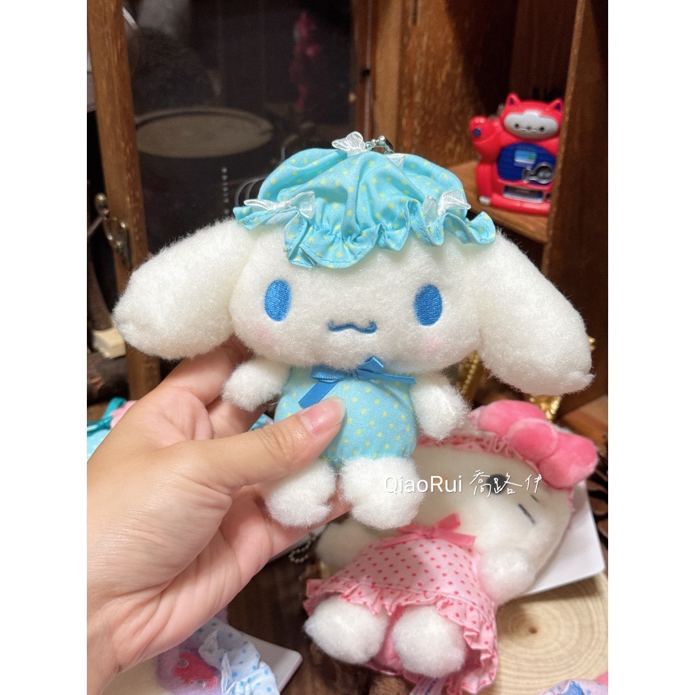 現貨 日本 Sanrio 三麗鷗 點點 絲帶睡帽 睡衣 娃娃吊飾 kitty 美樂蒂 庫洛米 大耳狗 漢頓-規格圖7