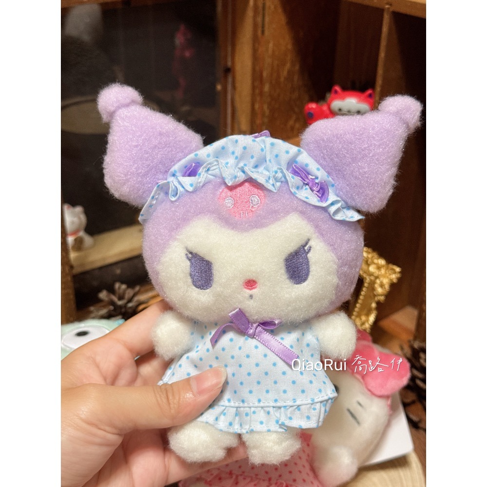 現貨 日本 Sanrio 三麗鷗 點點 絲帶睡帽 睡衣 娃娃吊飾 kitty 美樂蒂 庫洛米 大耳狗 漢頓-規格圖7