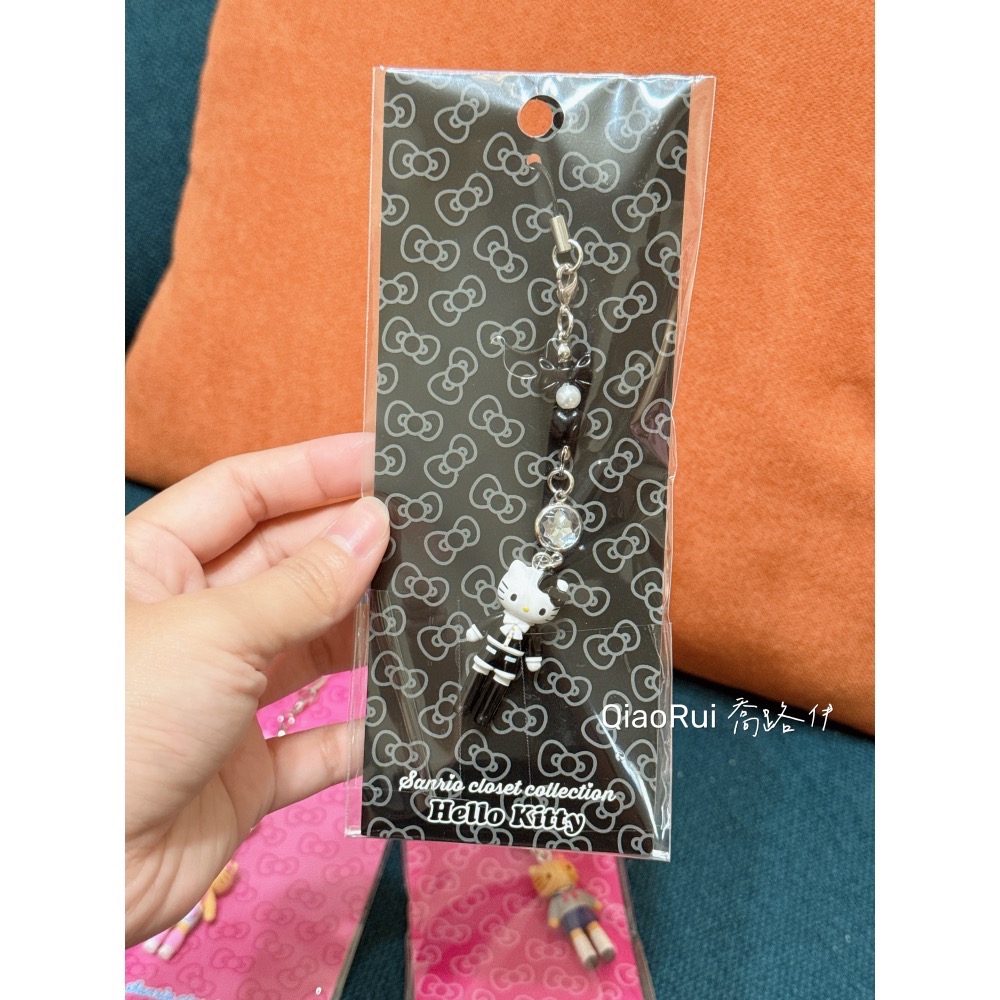 現貨 日本 sanrio 三麗鷗 closet collection 長腿kitty 手機吊飾 黑皮 109 制服-規格圖2