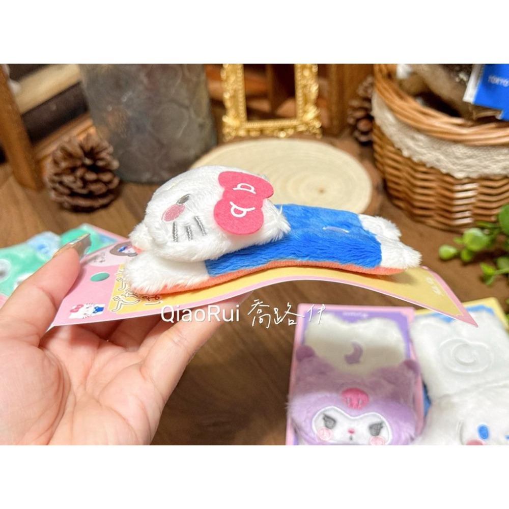 現貨 日本 sanrio 三麗鷗 絨毛 立體 趴姿 瀏海夾 髮夾 邊夾 包包裝飾 kitty 美樂蒂 大耳狗 漢頓-細節圖3