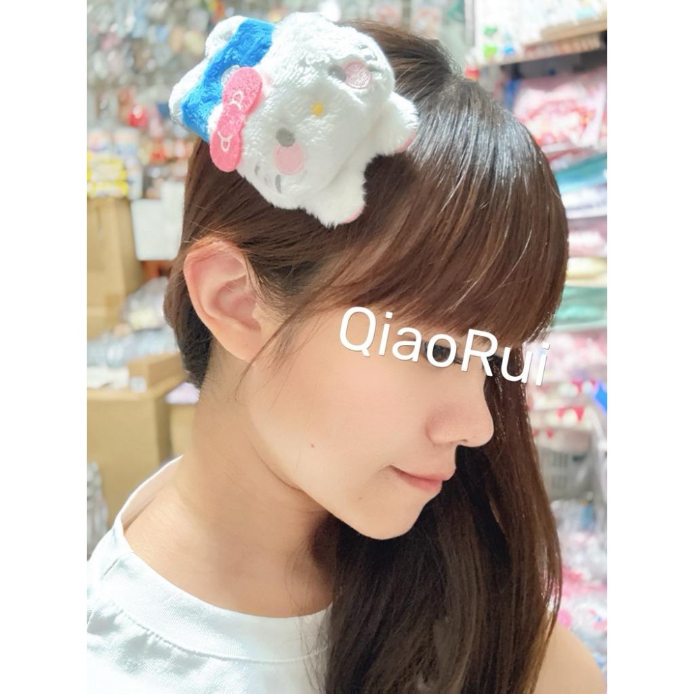 現貨 日本 sanrio 三麗鷗 絨毛 立體 趴姿 瀏海夾 髮夾 邊夾 包包裝飾 kitty 美樂蒂 大耳狗 漢頓-細節圖5