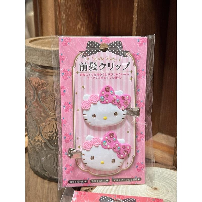 現貨 日本 三麗鷗 Santio 髮夾 瀏海夾 水鑽髮夾 閃亮 kitty 庫洛米 美樂蒂 大耳狗-細節圖2