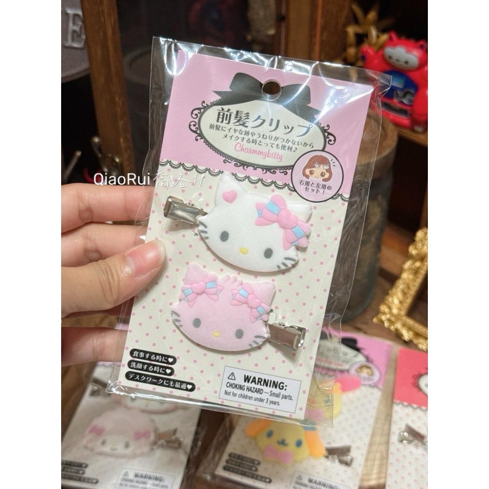 現貨 日本 Sanrio 三麗鷗 植絨 髮夾 瀏海夾 kitty 大耳狗 美樂蒂 彼安諾 花小兔 庫洛米 蜜糖-細節圖2