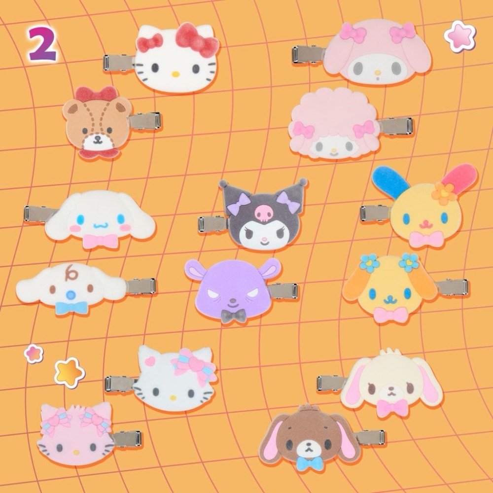現貨 日本 Sanrio 三麗鷗 植絨 髮夾 瀏海夾 kitty 大耳狗 美樂蒂 彼安諾 花小兔 庫洛米 蜜糖-細節圖3