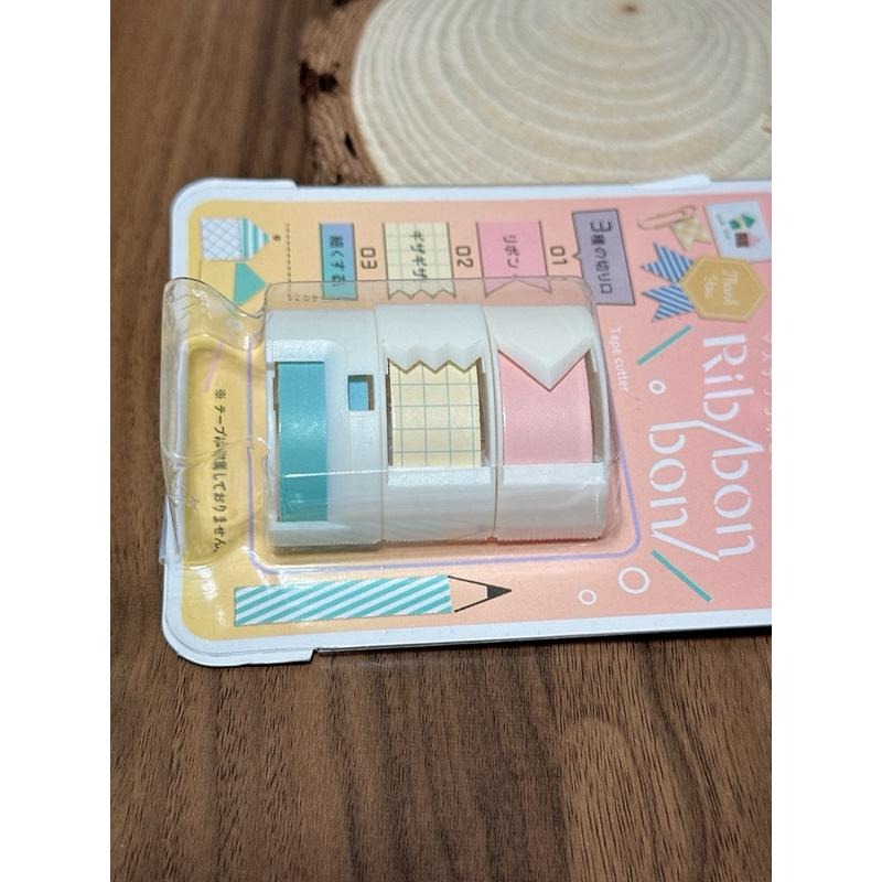 現貨 日本 KUTSUWA 紙膠帶切割器三入組 Rib bon bon 3入 15mm 紙膠帶 專用-細節圖2