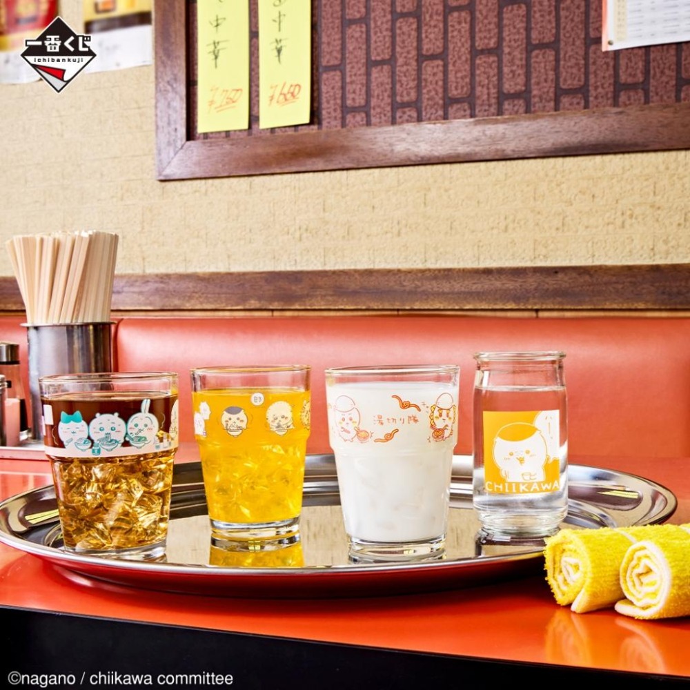 現貨 日本 吉伊卡哇 拉麵 一番賞 抽抽樂 玻璃杯 矽膠吊飾 毛巾 條紙-細節圖3
