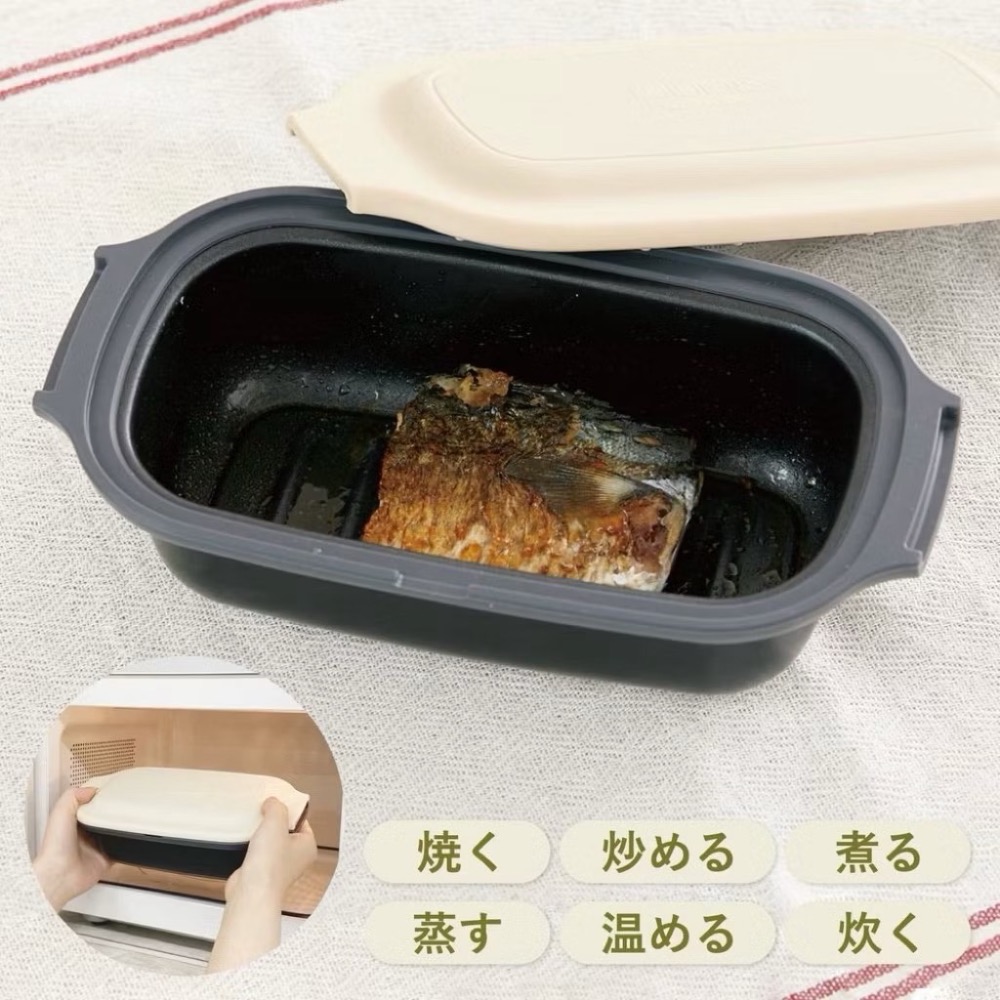 現貨 日本 3coins 微波爐料理神器（萬用微波盒 ） 烤、炒、煮、蒸、炊、加熱-細節圖2