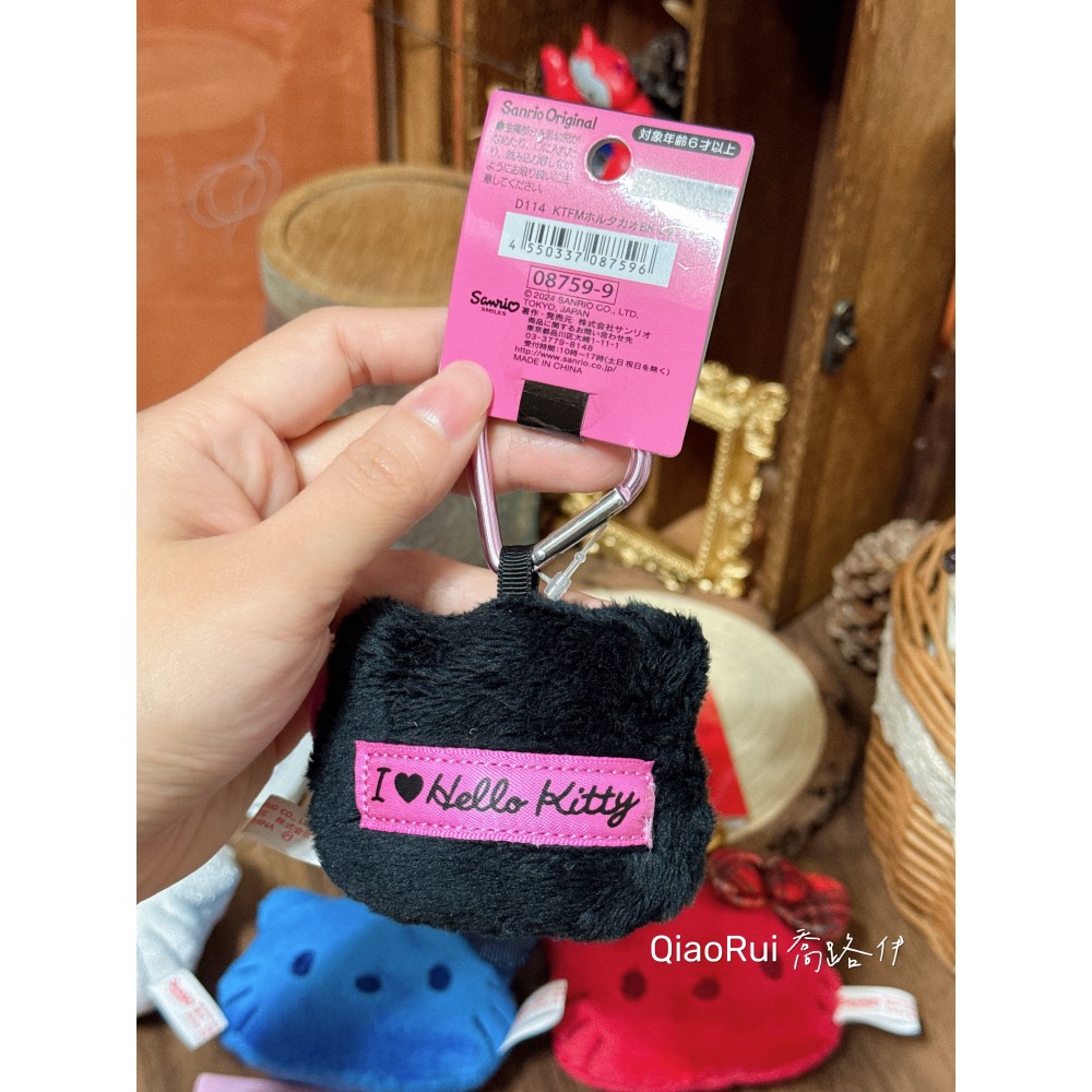 現貨 日本 Sanrio 三麗鷗 絨毛 kitty 大頭 愛心扣環 吊飾-細節圖3