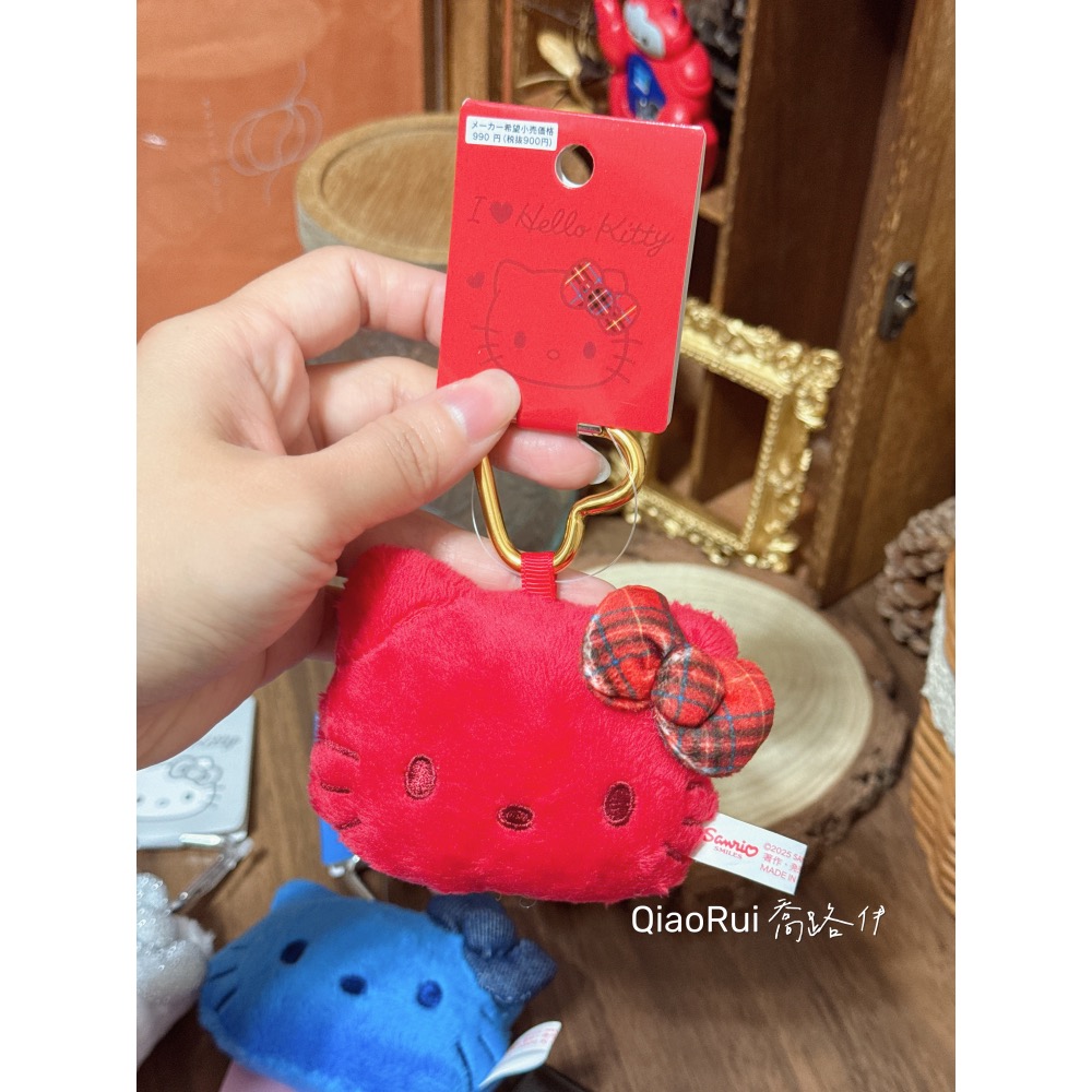 現貨 日本 Sanrio 三麗鷗 絨毛 kitty 大頭 愛心扣環 吊飾-規格圖6