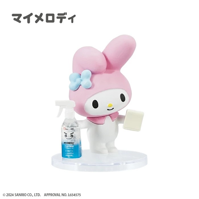 現貨 日本 sanrio 三麗鷗 F-toys 激落君 海綿 打掃公仔 抽抽樂 確認款 kitty 美樂蒂 大耳狗-規格圖2