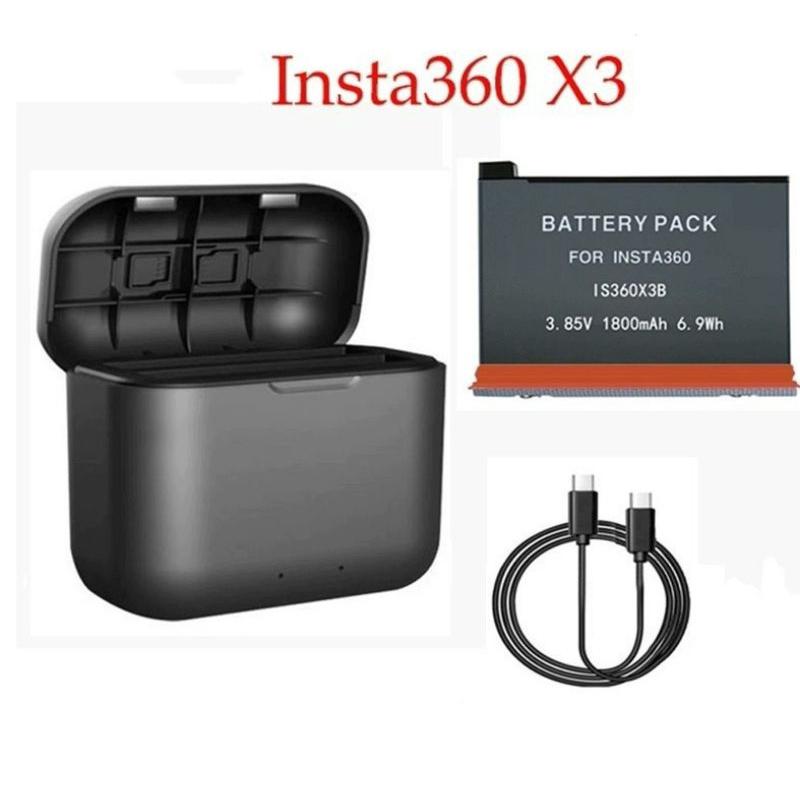 insta360 X3 充電器 收納式磁吸雙充電池盒 副廠充電器   快充收納盒-細節圖5
