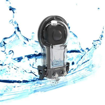 運動相機防水殼 適用insta360 x3 潛水殼 保護罩全景相機外殼(台灣現貨送矽膠套)