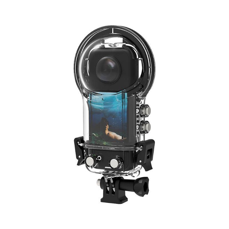 運動相機防水殼 適用insta360 x3 潛水殼 保護罩全景相機外殼(台灣現貨送矽膠套)-細節圖2