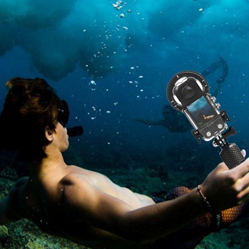 運動相機防水殼 適用insta360 x3 潛水殼 保護罩全景相機外殼(台灣現貨送矽膠套)-細節圖3