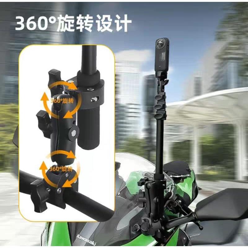 insta360 GoPro 鋁合金 自拍桿雙頭大力夾輔助固定夾 摩托車自行車自拍桿固定夾雙頭夾支架  -細節圖4