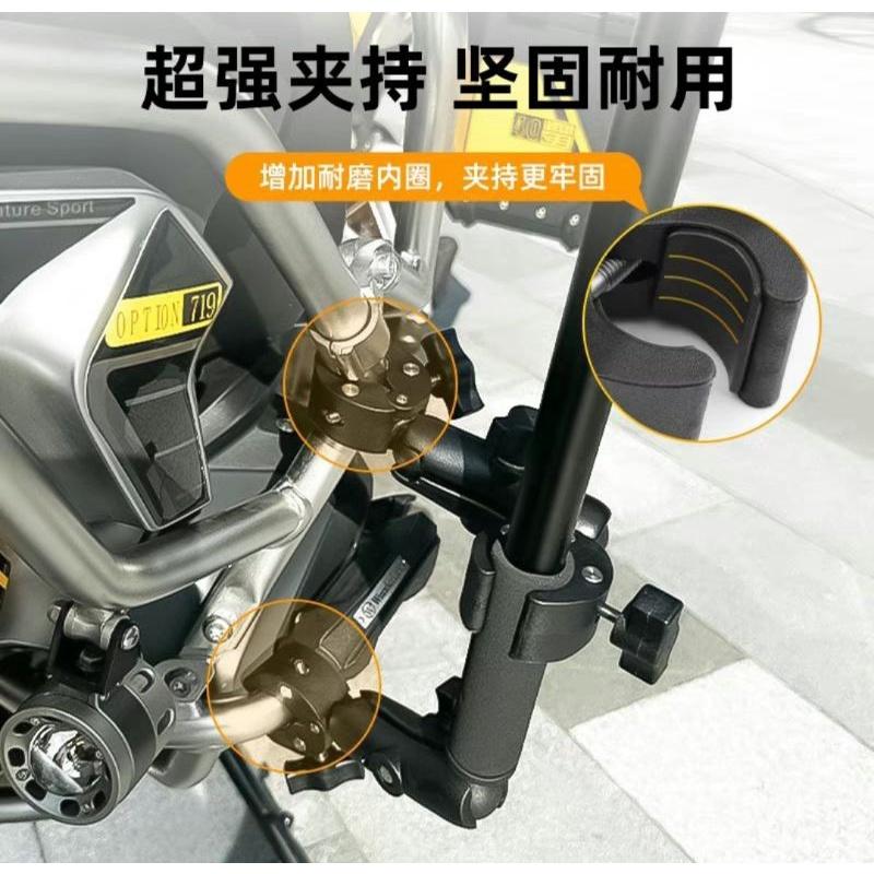 insta360 GoPro 鋁合金 自拍桿雙頭大力夾輔助固定夾 摩托車自行車自拍桿固定夾雙頭夾支架  -細節圖5