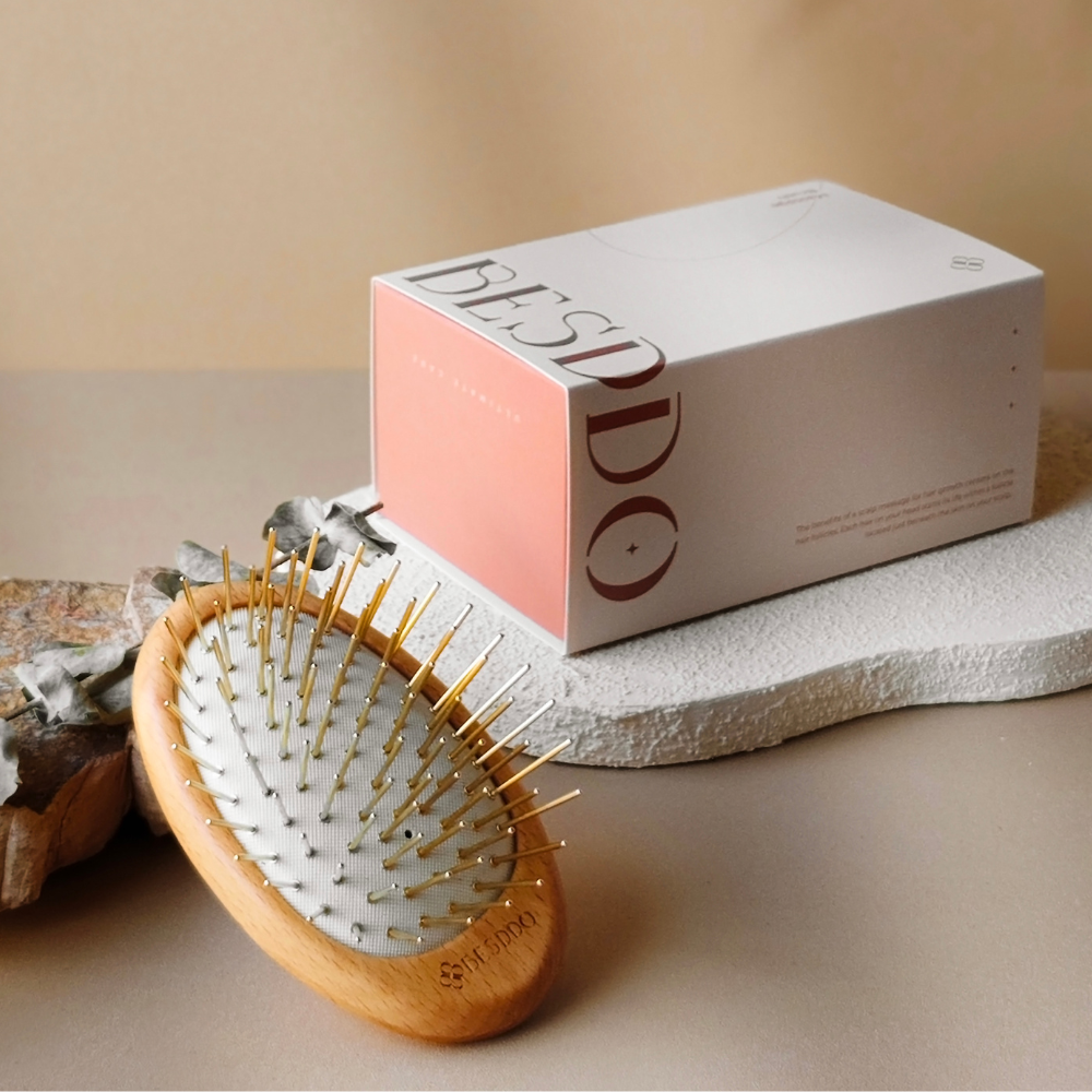 遠紅外線按摩梳｜24K金針／竹針 雙款選擇 頭皮按摩推薦 髮絲不拉扯 BESDDO-細節圖4