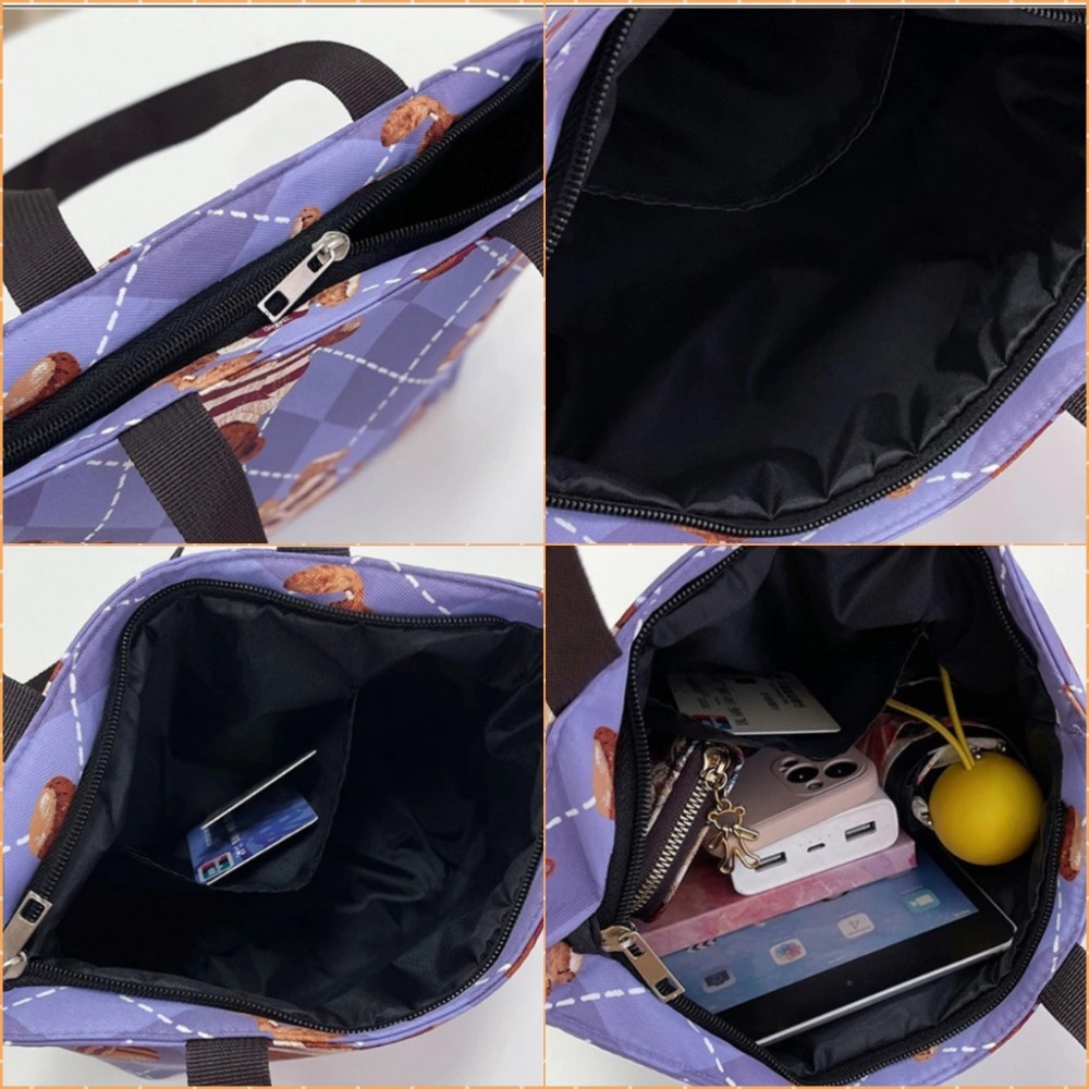 水餃包 手提包 輕量 現貨 防潑水尼龍 實拍 小包大容量 手提袋 媽媽包 短柄 印花尼龍包 小方包．多色-細節圖8