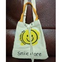 帆布水桶包 帆布包 微笑笑臉 提袋 手提包 斜背包 單肩包 現貨 實拍 小包大容量 水桶包 三用包 ．多-規格圖9