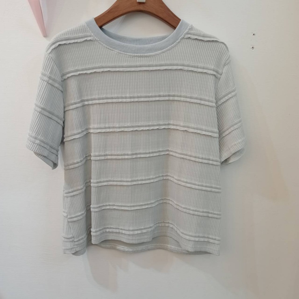 [H lovely]現貨-捲捲上衣-現貨-白.黑.天空藍-規格圖3