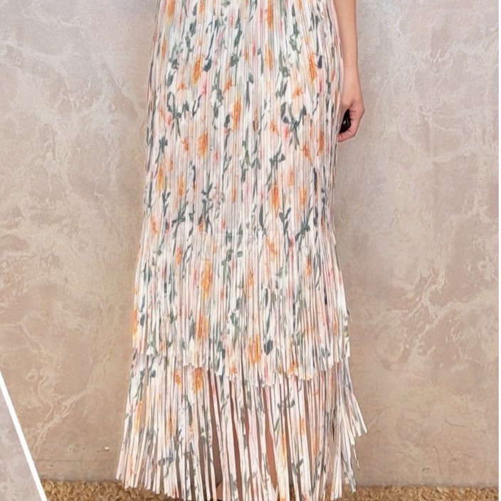 [H lovely]現貨-三宅氣質神款套裝.硬廷斜邊上衣.中長款.不規則裙.流蘇裙.顯瘦.甜美-檸檬黃色.乾燥粉.淡紫色-規格圖8