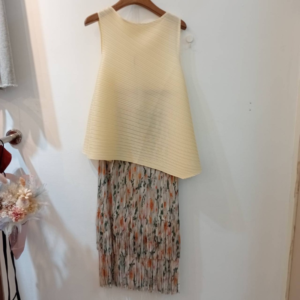 黃色+黃紫流蘇裙