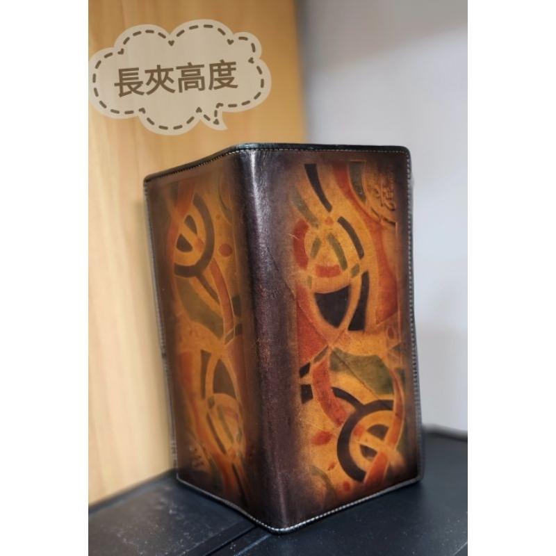 手工皮質 復古真皮 女用長夾 手工薄式長夾 現金夾 鈔票夾-細節圖2