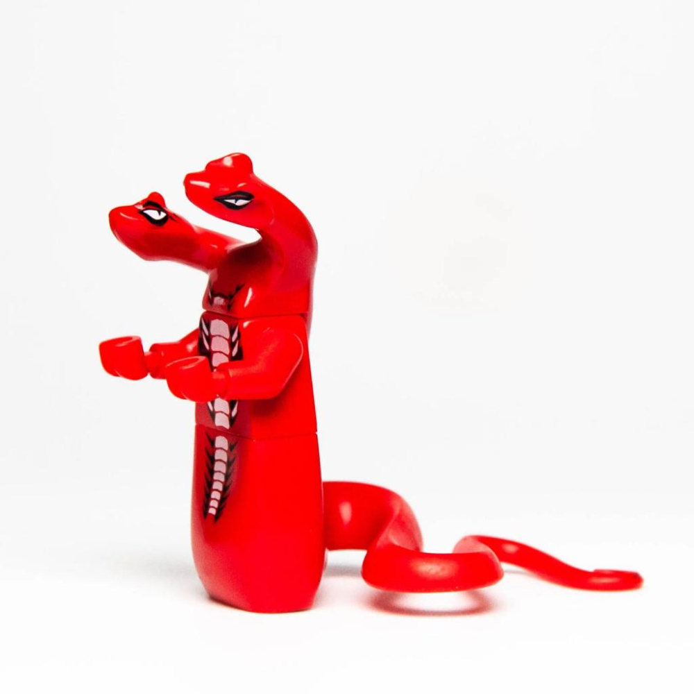 LEGO 樂高 絕版 紅蛇王 9445 旋風忍者 幻影忍者 紅頭稀有白背紋 紅蛇怪 含蛇仗-細節圖3