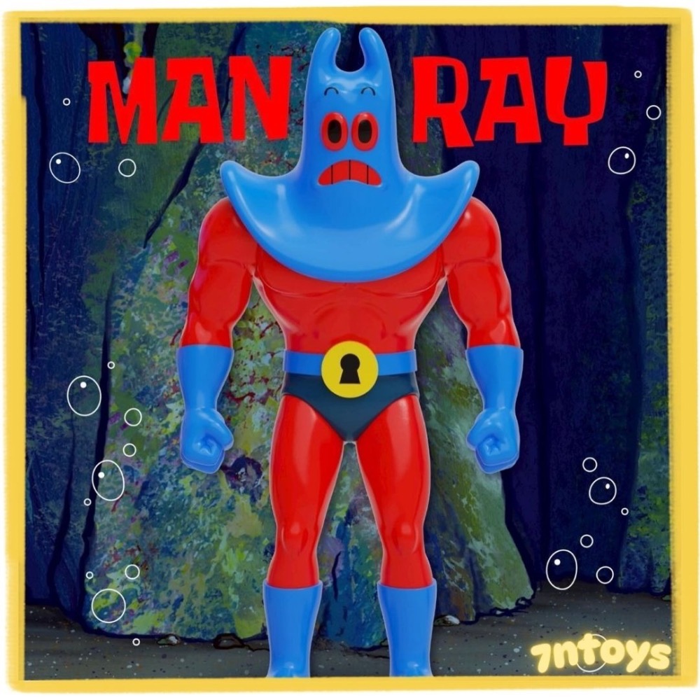 Jinart 正版預購 海綿寶寶 比奇堡 反派 魔魟 Man Ray 22cm 軟膠公仔 可替換頭 收藏款-細節圖4