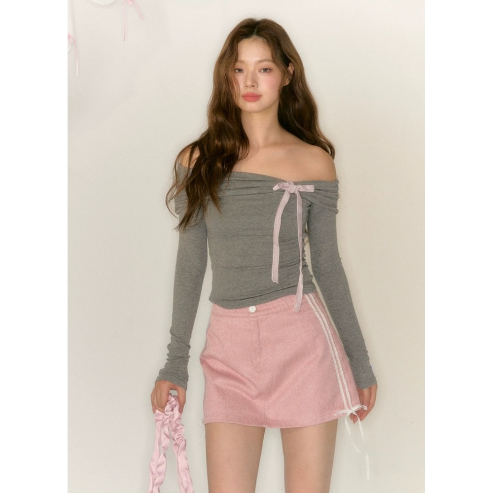 【現貨】wkh美式甜酷粉色短裙-細節圖2