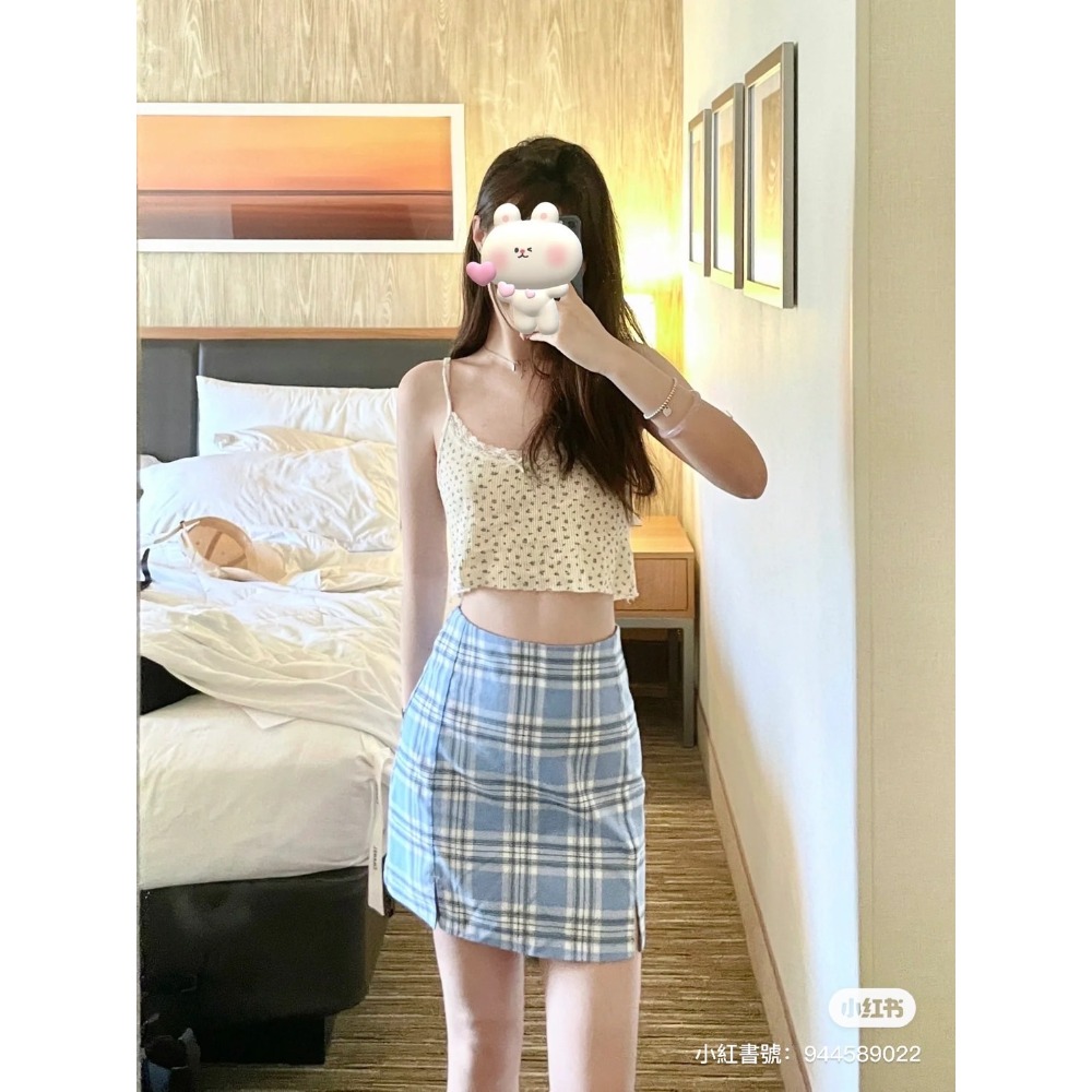 【現貨】店內限定款* 美式校園格子裙-細節圖2