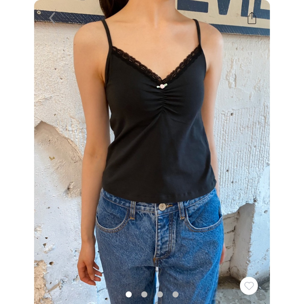 【Jennie同款✨】Archie Tank 蕾絲小花吊帶-細節圖2