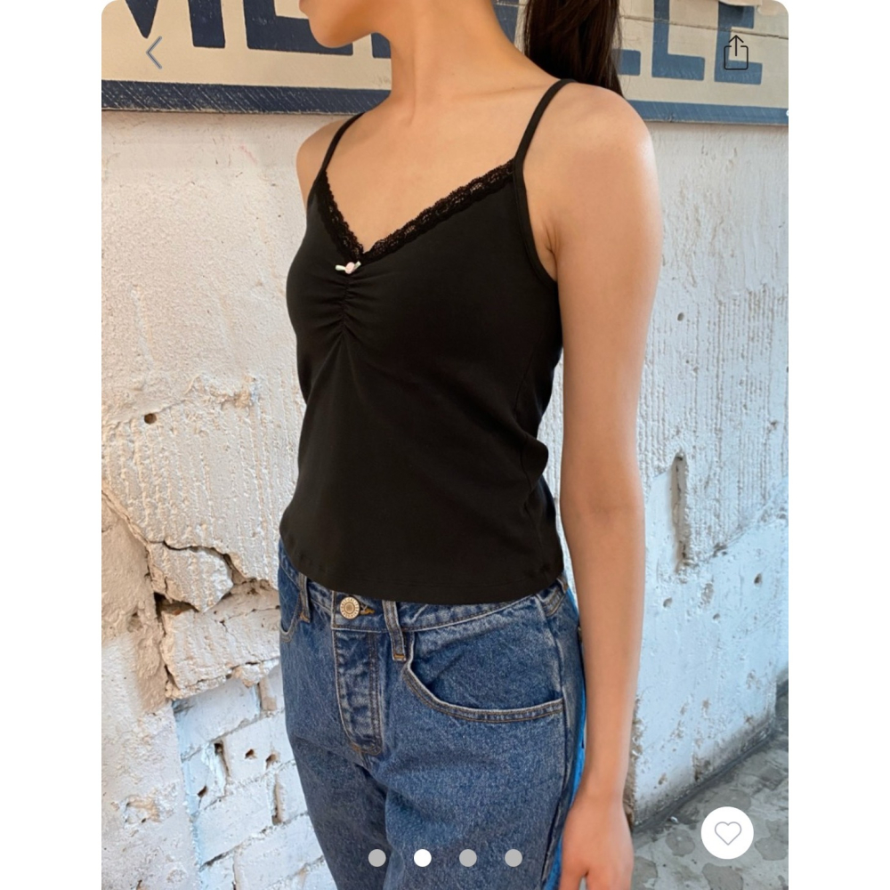 【Jennie同款✨】Archie Tank 蕾絲小花吊帶-細節圖3