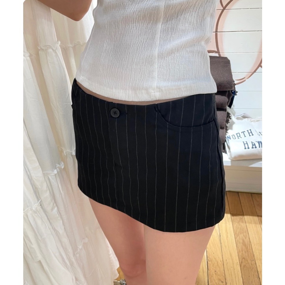【BM】Julie Striped Mini Skirt 經典低腰西裝裙-細節圖3